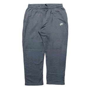 Mens Y2K Nike Micro Swoosh Wide Leg Baggy Essential Grey Sweatpants Size 2XL